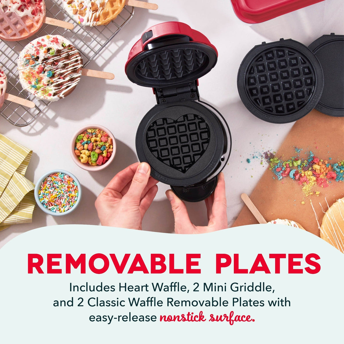 MultiMaker Mini System with Removable Plates: Waffle & Griddle
