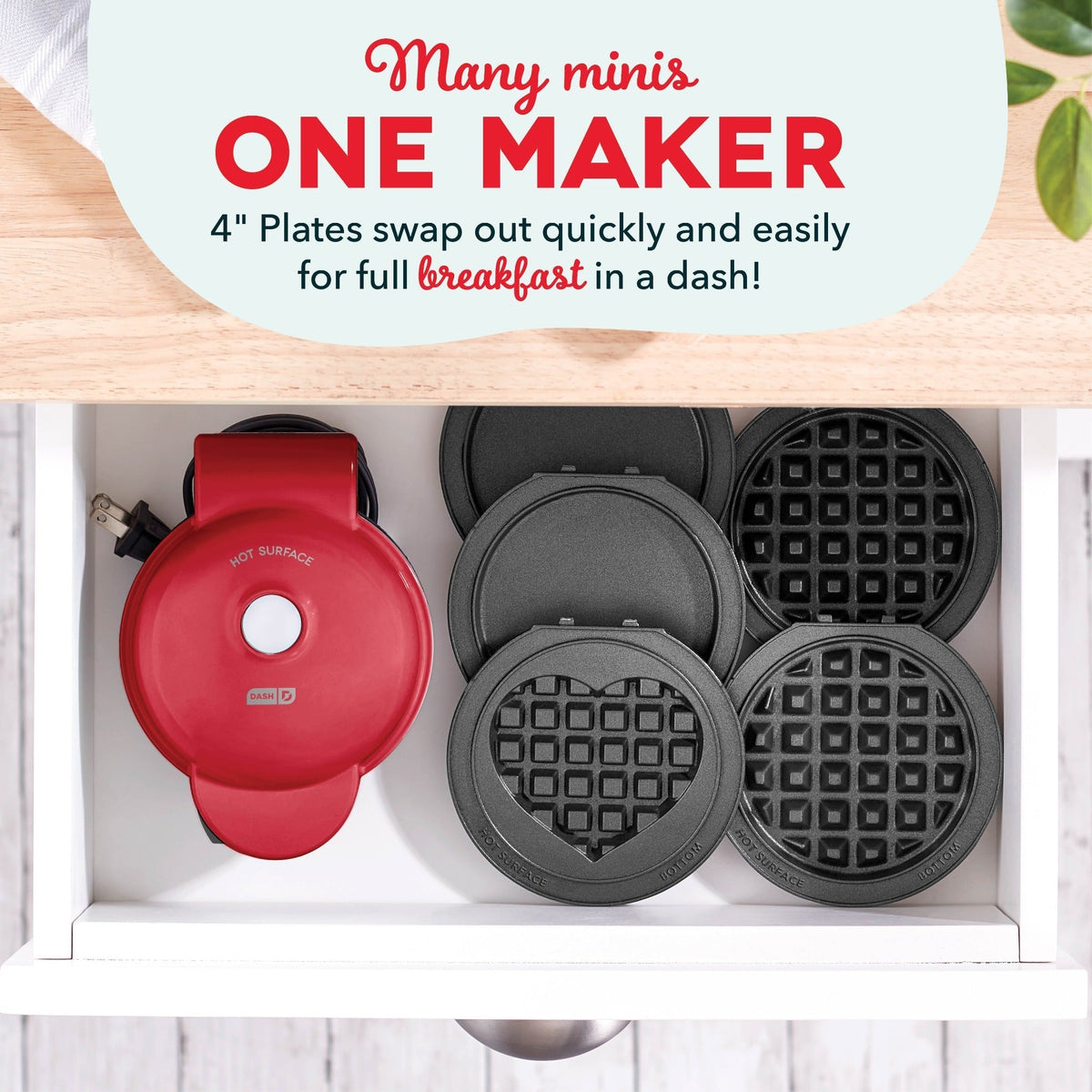 MultiMaker Mini System with Removable Plates: Waffle & Griddle